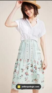 Anthropologie  Hemant & Nandita Floral Lace Skirt MSRP $160 sz X
